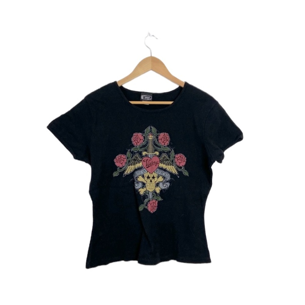 Victory Motorcycle Rose And Skull T-Shirt